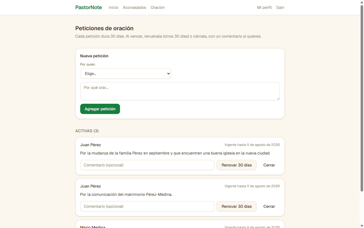 Todos los pedidos, en una lista que se cuida sola.